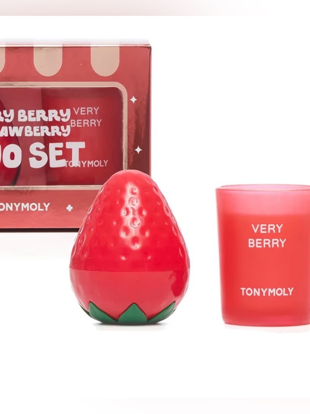 Tonymoly TikTok, viral VERY Berry STRAWBERRY, DUO, SET, π LOTION & π CANDLE - Picture 2 of 9